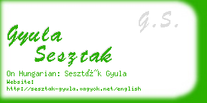 gyula sesztak business card